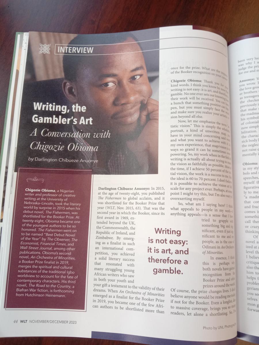 Chigozie Obioma in Magazine