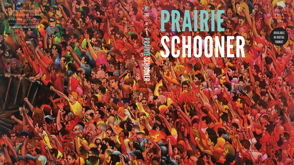 Fall 2017 cover of Prairie Schooner with red leaves; links to news story