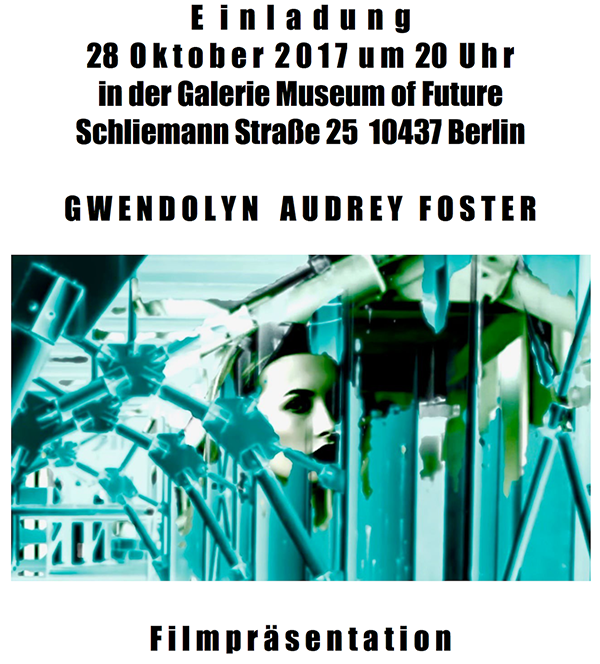 Poster for Gwendolyn Audrey Foster's showing in Berlin