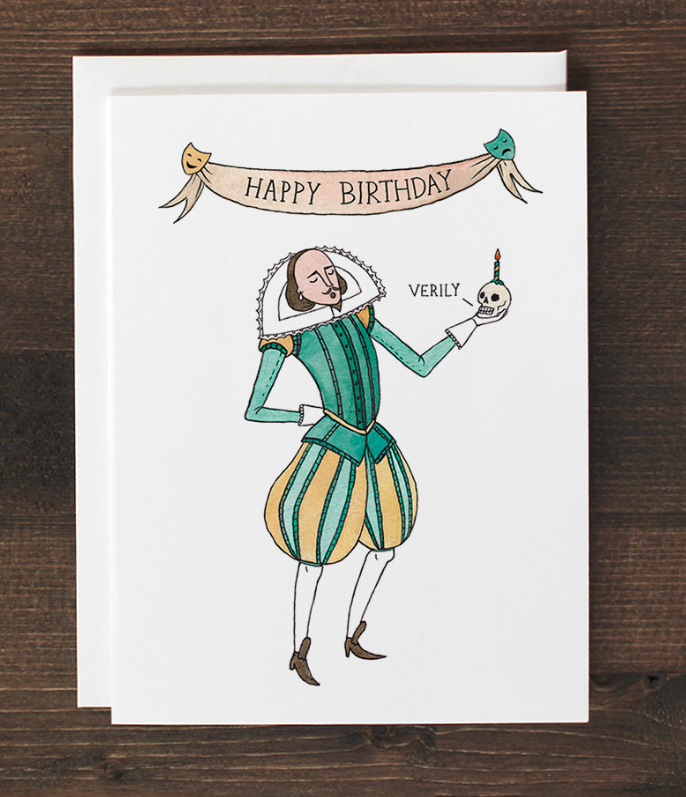 Shakespeare-themed birthday card