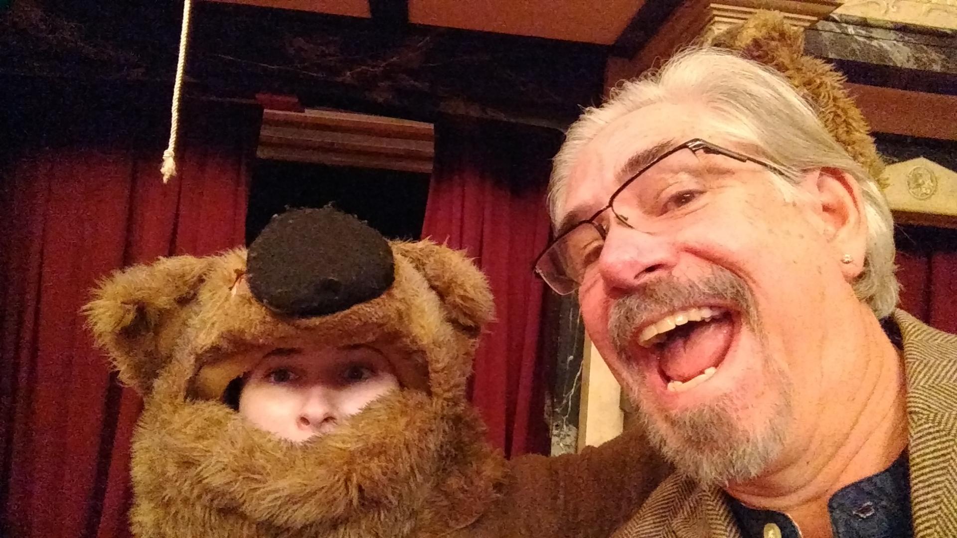 Steve Buhler with Blackfriars Bear mascot
