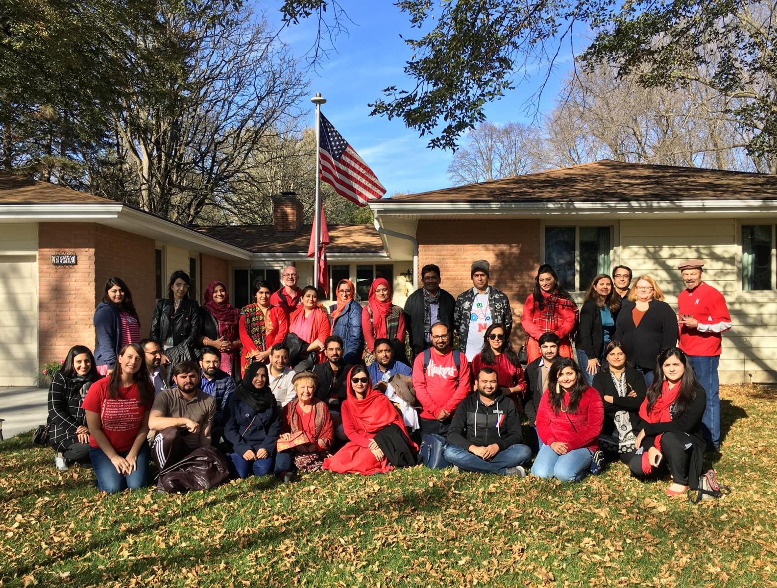 Pakistani Husker football watch party attendees