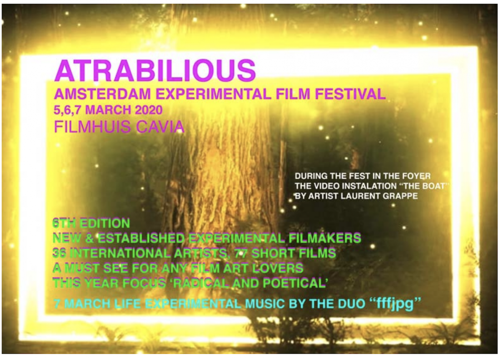 Advertisement for Atrabilius Film Festival