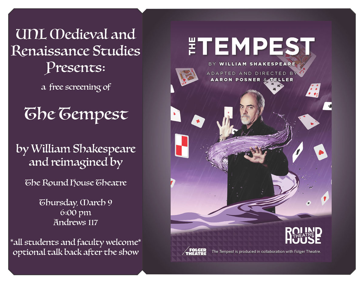 Poster for showing of THE TEMPEST - text at left