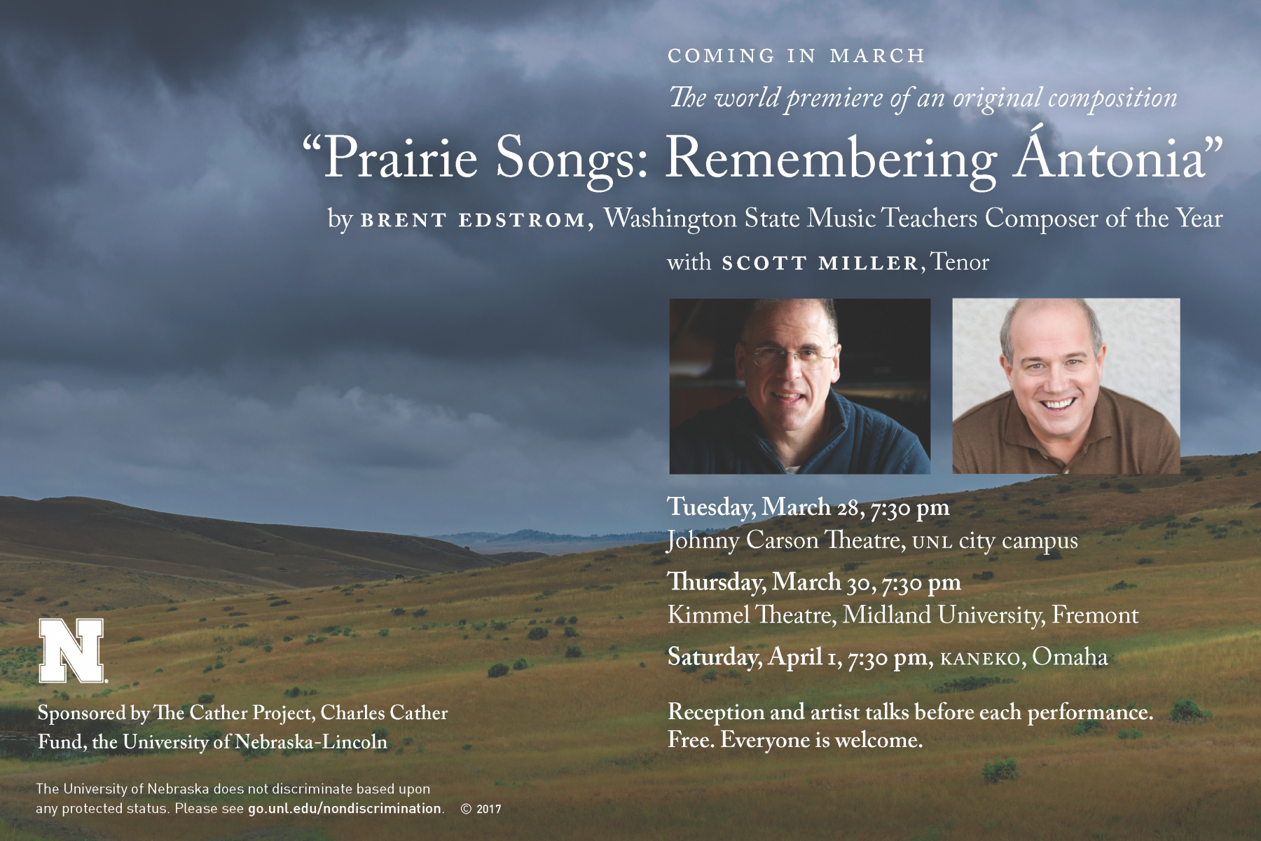 Poster for Prairie Songs concert