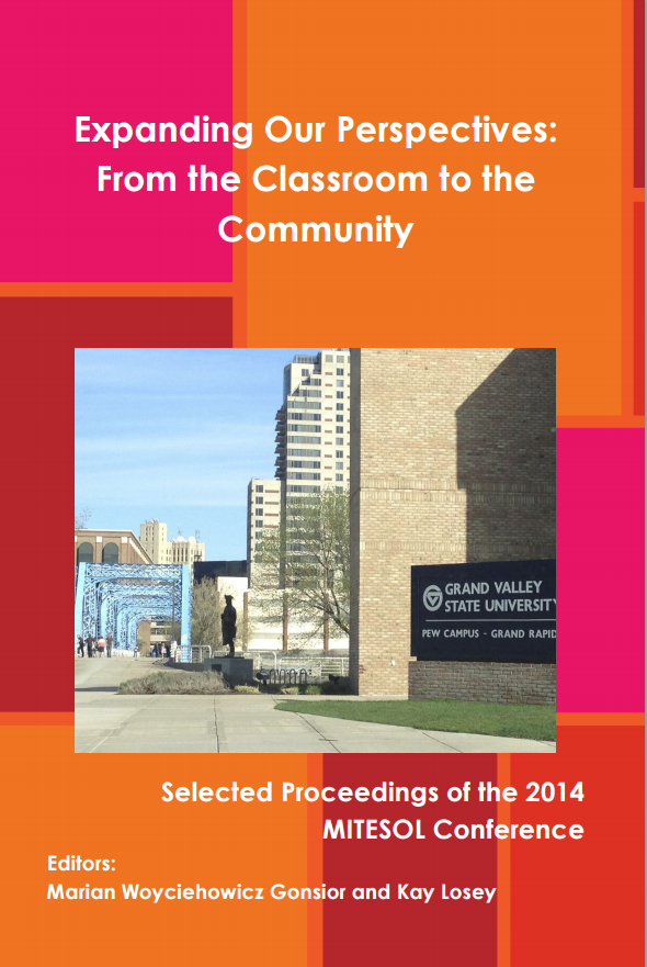 Cover image of Selected Proceedings of the 2014 MITESOL Conference with photo of Grand Valley State University