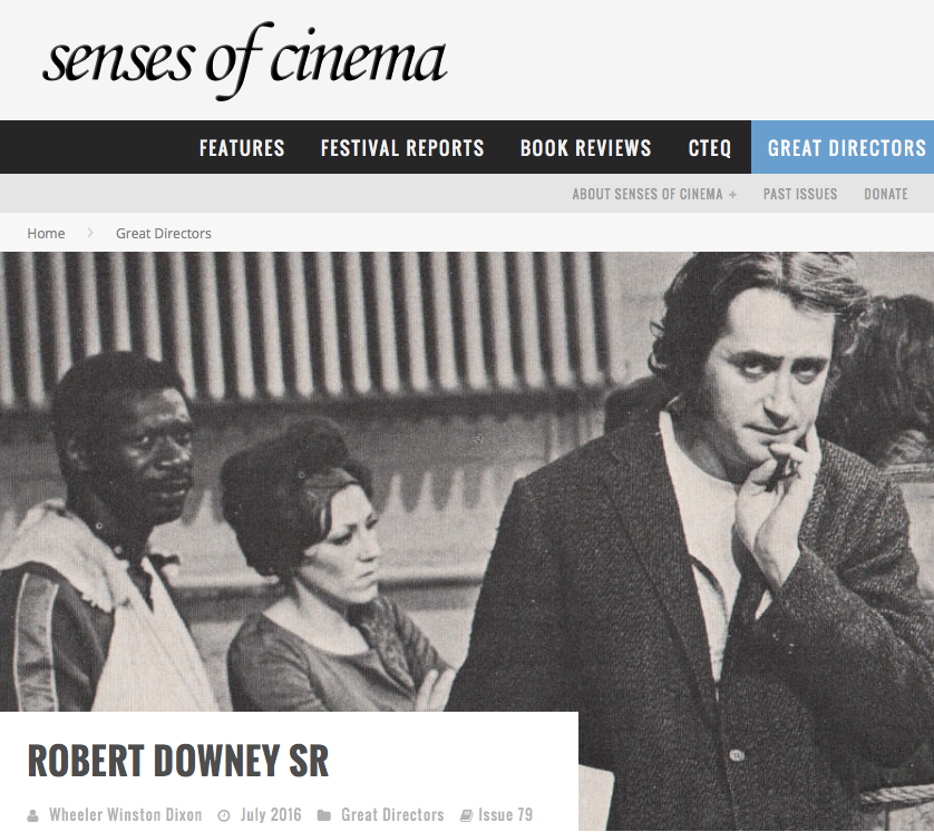 Screenshot of Dixon's article on Robert Downey Sr