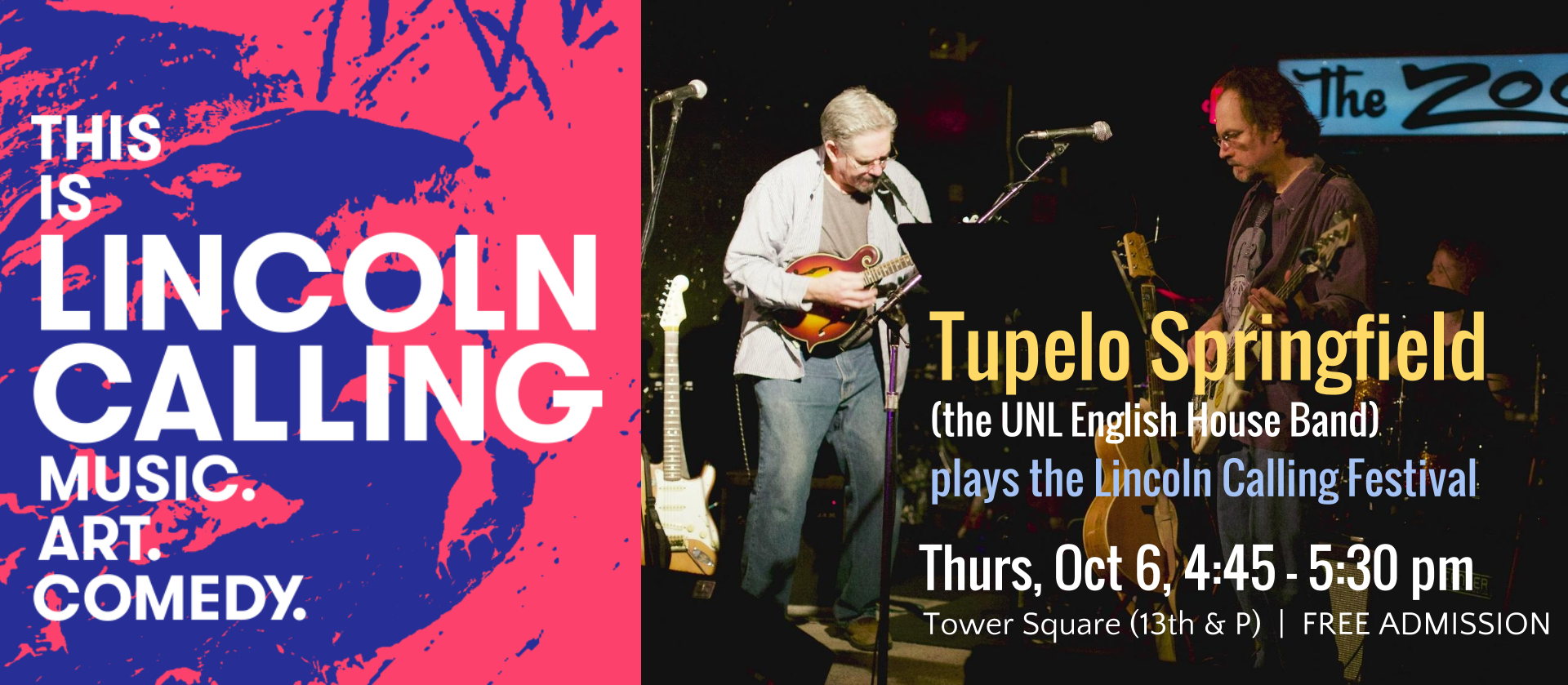 Poster for Tupelo Springfield's Lincoln Calling performance