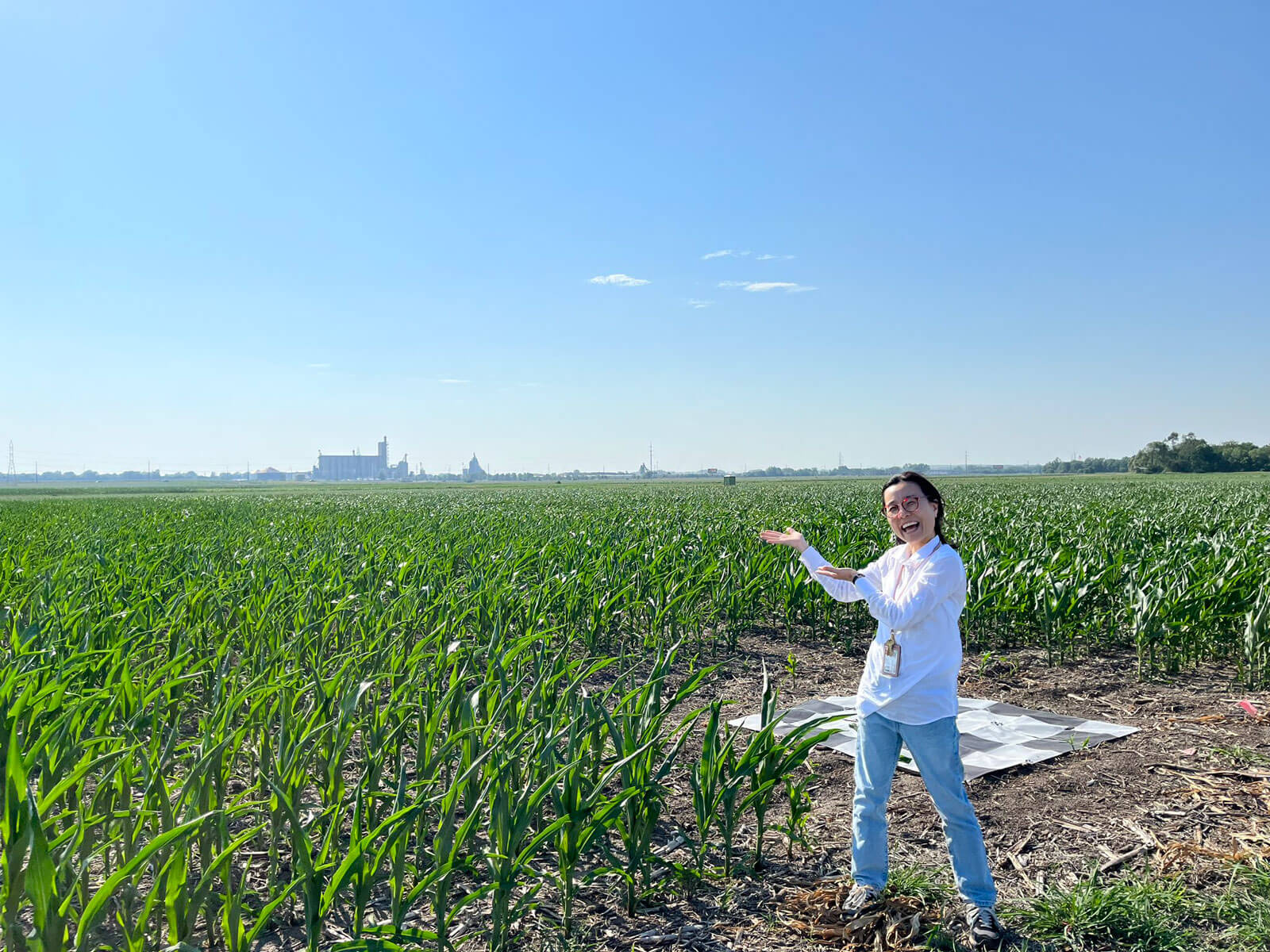A picture of Dr. Saet-Byul Kim in the Havelock Farm fields.