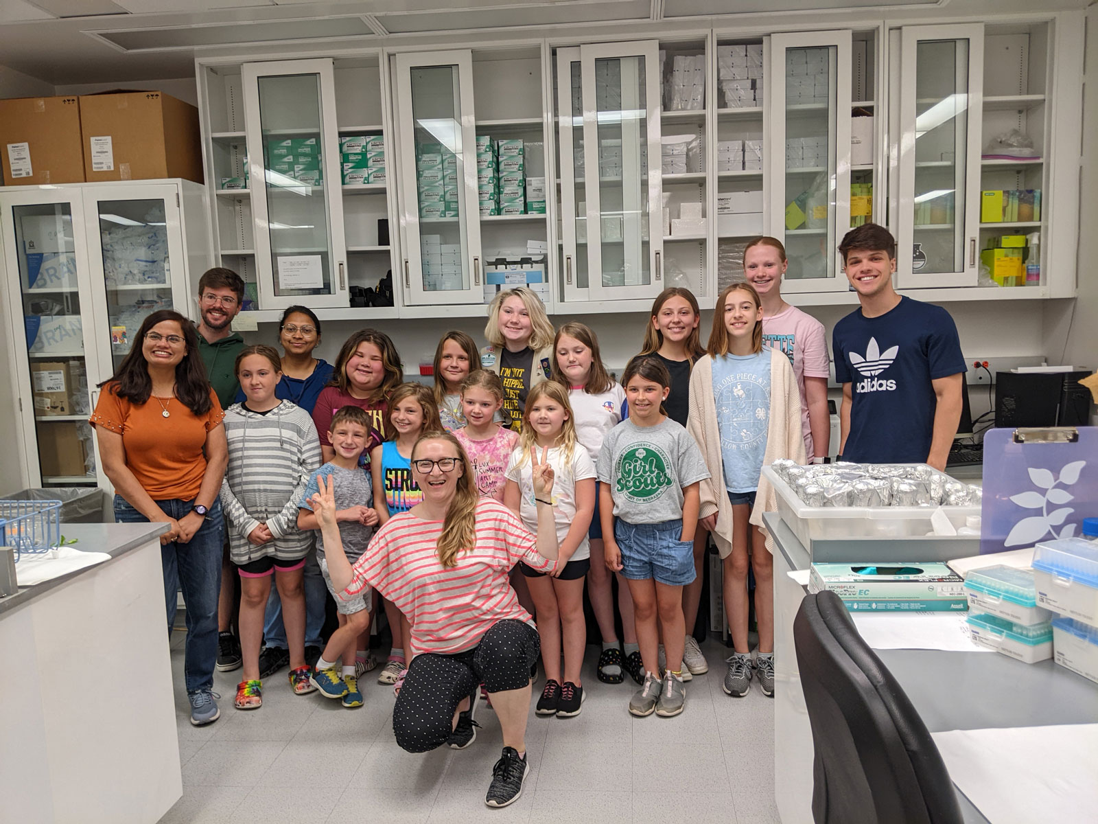 Dr. Katarzyna Glowacka's lab hosted an event with 12 Girl Scouts from across Nebraska.